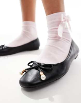 Seqwl Ballet Flats With Bow Detail