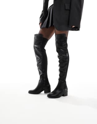 SEQWL - Bellini - Overknee-Reitstiefel in Schwarz