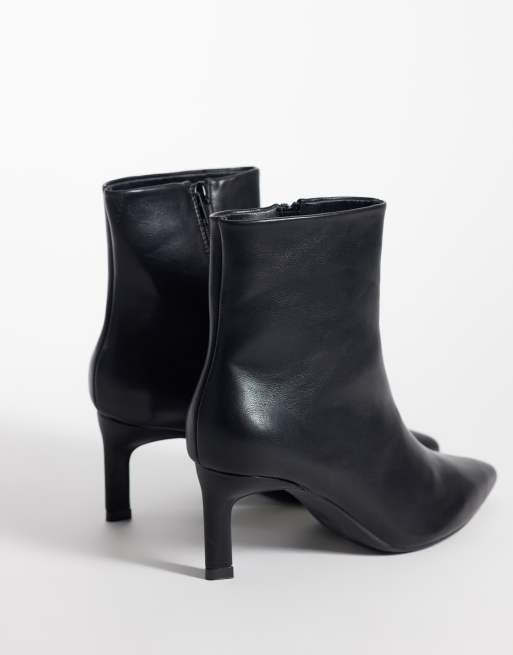 SEQWL Benz faux suede kitten heel ankle boots in black, 2 of 4