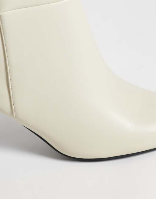 SEQWL Benz knähöga boots med taxklack i cream, 3 av 4