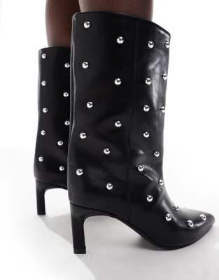 Seqwl Benz Studded Boots In Black