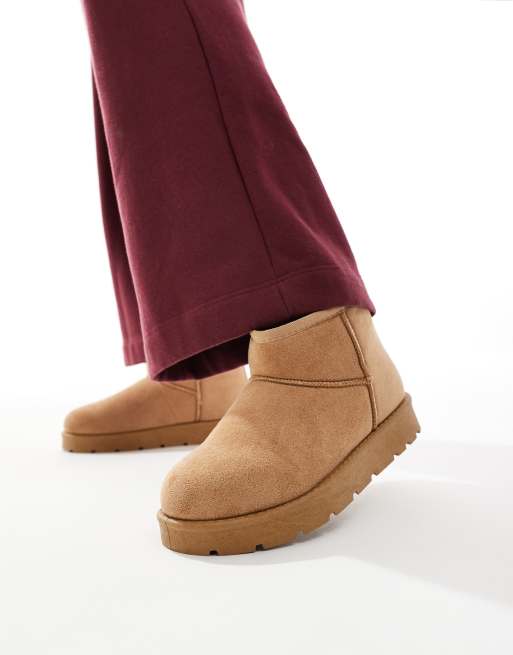 SEQWL – Bequeme Mini- Stiefeletten in Sand mit dicker Sohle , 4 von 4