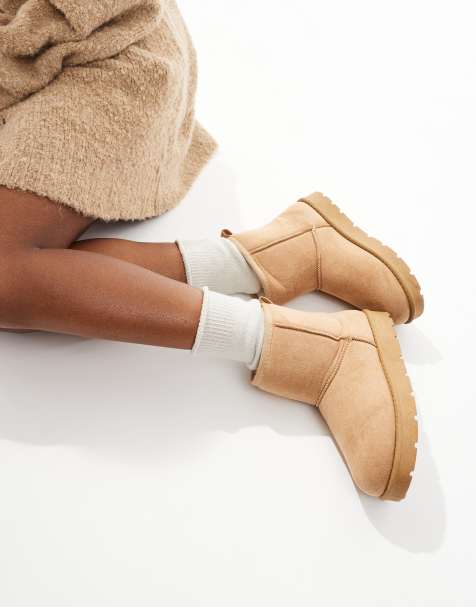 SEQWL – Bequeme Stiefeletten in Sand mit dicker Sohle - view 1