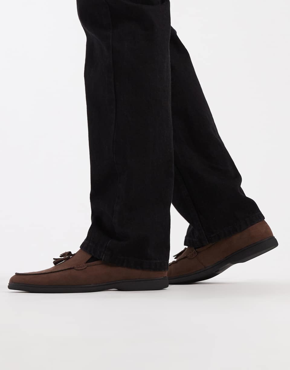 Chocolate brown tassel loafers