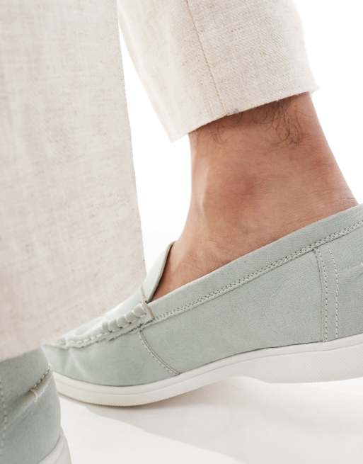 SEQWL Berwin loafers with chunky sole in sage, 3 of 4