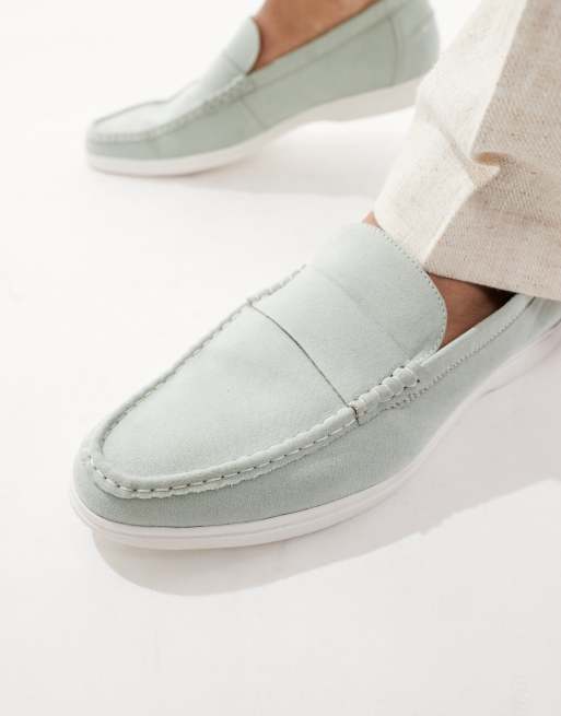 SEQWL Berwin loafers with chunky sole in sage