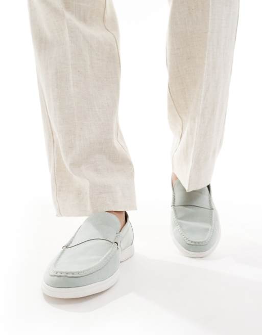 SEQWL Berwin loafers with chunky sole in sage