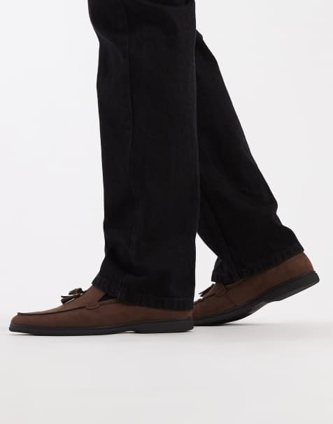 SEQWL Berwin tassel detail loafers with contrast sole in chocolate - view 1