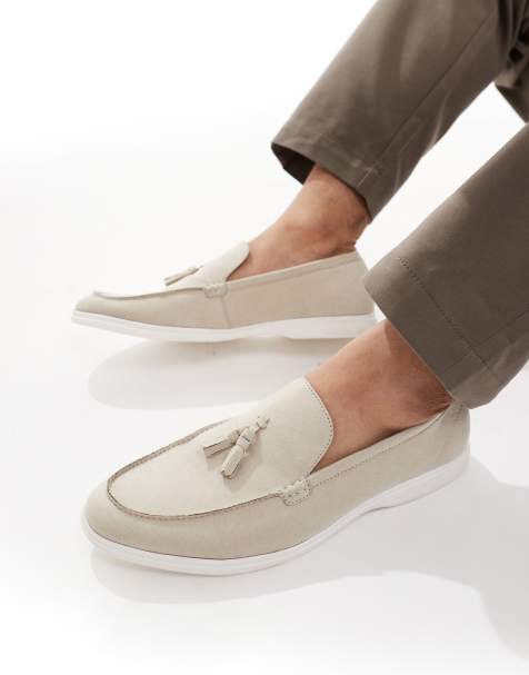SEQWL Berwin tassel detail loafers with contrast sole in stone - view 1