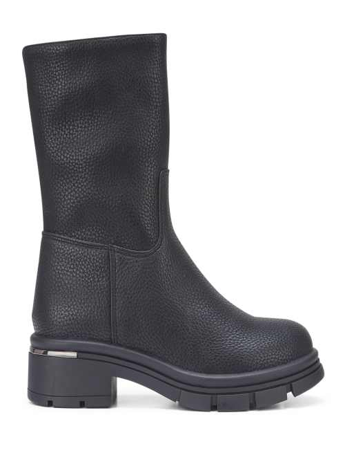 SEQWL Block heel casual ankle boots with zip closure in black, 3 of 5