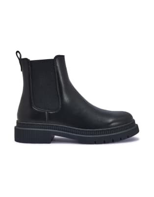 Block heel casual chelsea ankle boots 