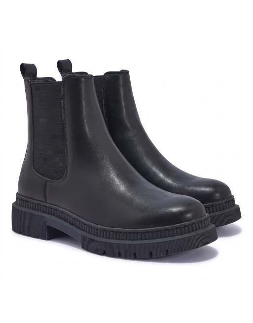 SEQWL Block heel casual chelsea ankle boots in black, 5 of 5