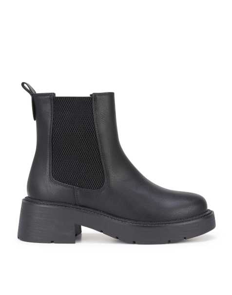 SEQWL Block heel casual chelsea ankle boots in black - view 1