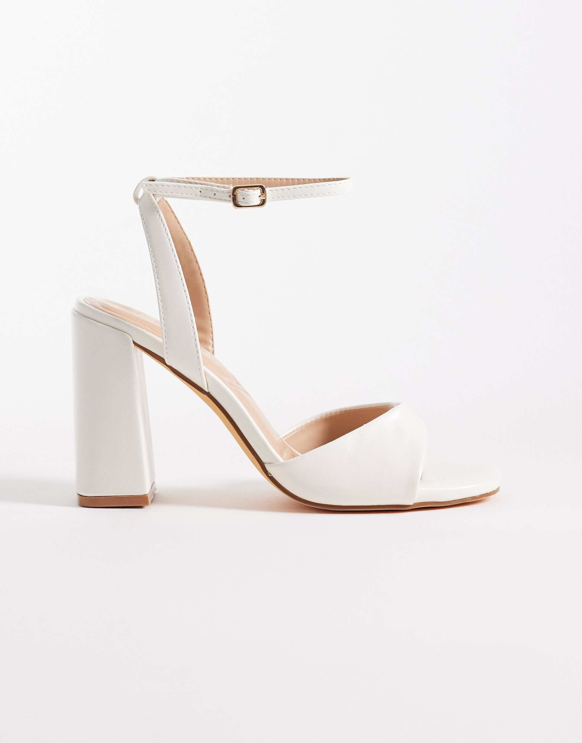seqwl block heeled sandals in white