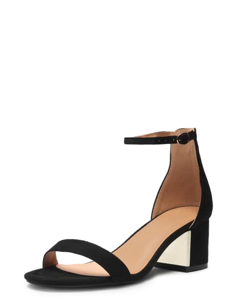 SEQWL Block heeled sandals with ankle strap in black - view 1