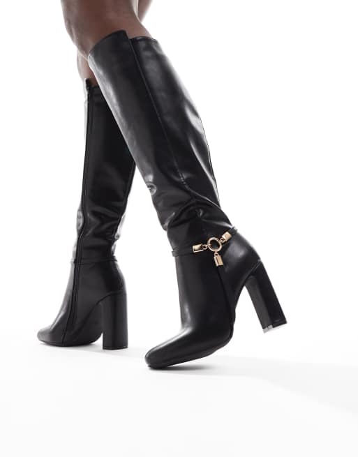 SEQWL - Boost - Bottes hauteur genou avec boucle - Noir, 4 de 4