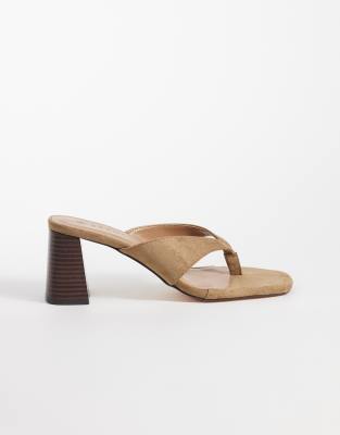 Seqwl Bora Heeled Thong Sandals In Neutral