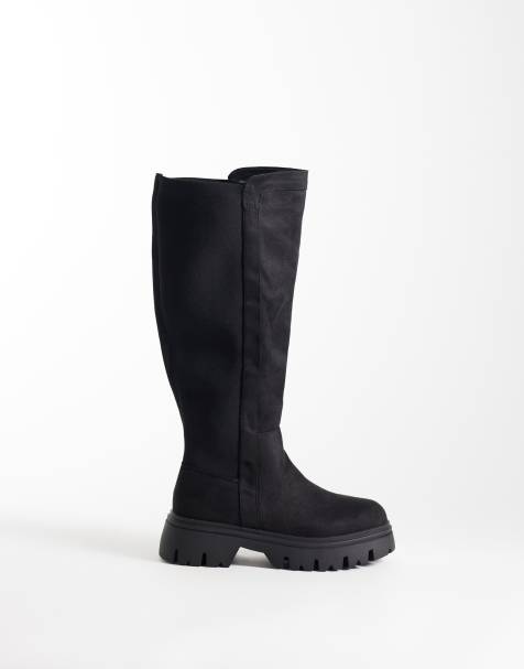 SEQWL - Botas de rodilla gruesas Twirl en negro - view 1