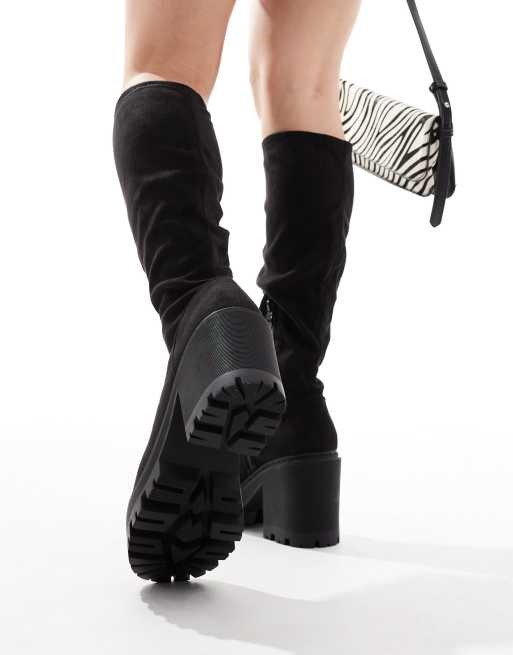 SEQWL - Bottes montantes chunky à talon - Noir, 2 de 4