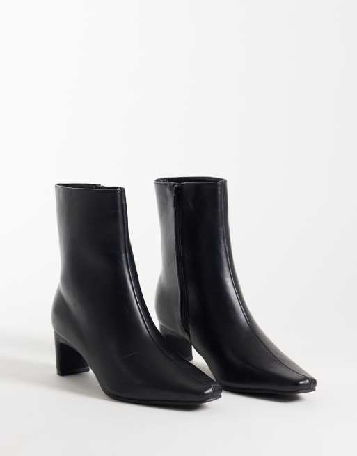 SEQWL Bottines à bout biseauté et talon kitten Woody noires, 2 de 4