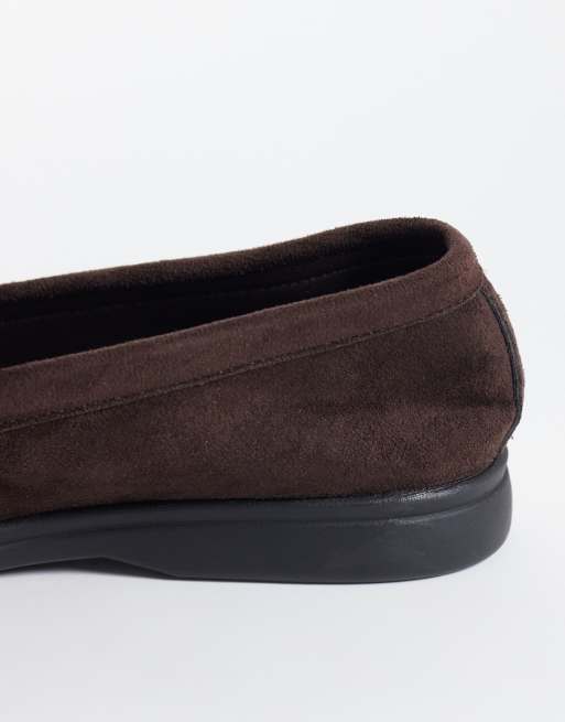 SEQWL bred passform loafer med pantermönstrad tofsdetalj i mockaimitation, chokladbrun, 4 av 4