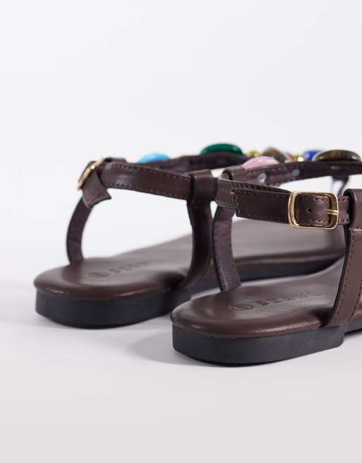 SEQWL – Bruna, platta sandaler med utsmyckade remmar, 4 av 4