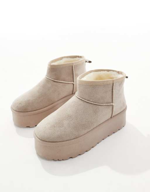 SEQWL – Brungrå, korta boots med flatform-sula , 3 av 4