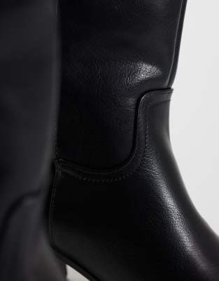 Seqwl Byron Pull On Knee Boots In Black