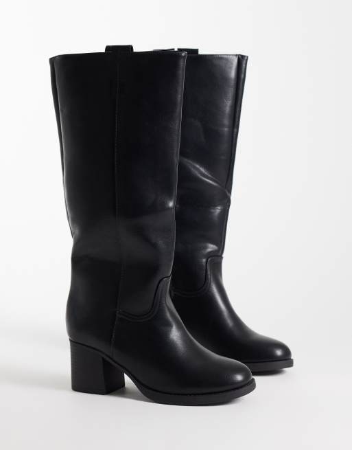 SEQWL Byron pull on knee boots in black, 4 of 4