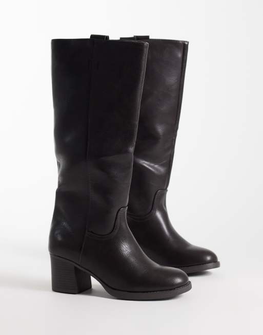SEQWL Byron pull on knee boots in brown, 3 of 4