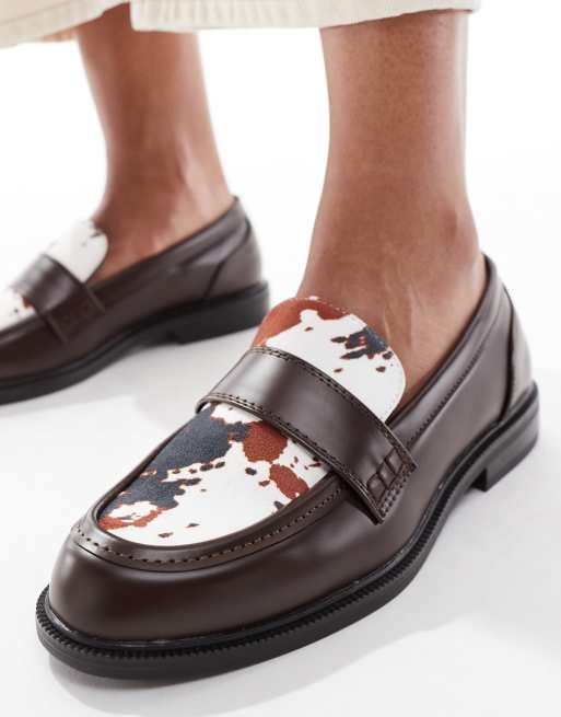 SEQWL Cadilliac loafers with contrast detail in burnished brown