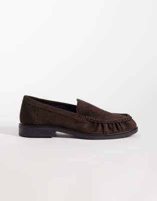 Seqwl Cadilliac Faux Suede Penny Loafers In Brown