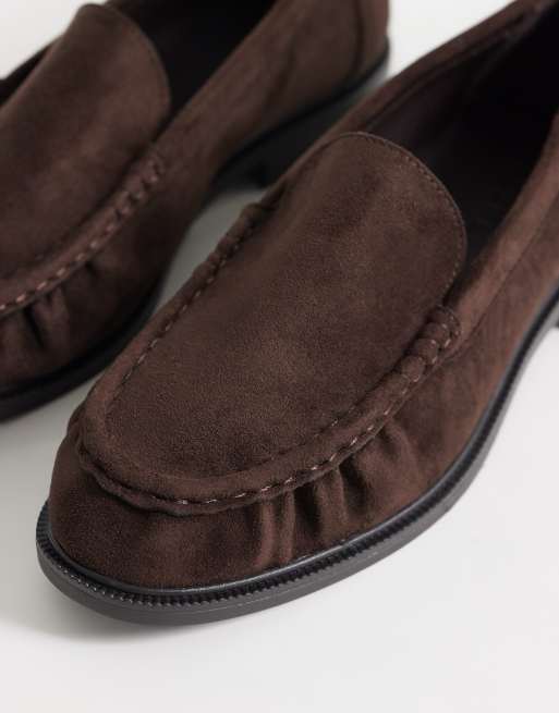 SEQWL - Cadilliac - Mocassins larges en imitation daim - Marron chocolat , 2 de 4