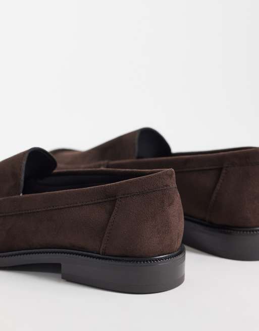 SEQWL - Cadilliac - Mocassins larges en imitation daim - Marron chocolat , 3 de 4