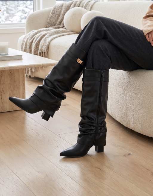 SEQWL Calf boots with zip fastening comfortable casual shoes in black, 2 of 5