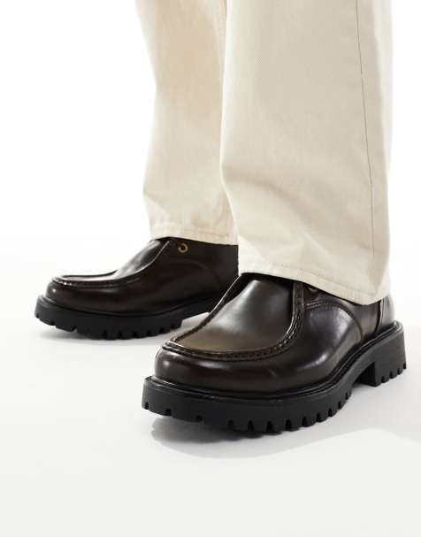 SEQWL – Calvin – Brązowe sznurowane buty na masywnej podeszwie - view 1