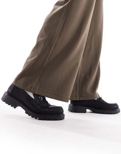 SEQWL Calvin chunky buckle loafers in black - view 1