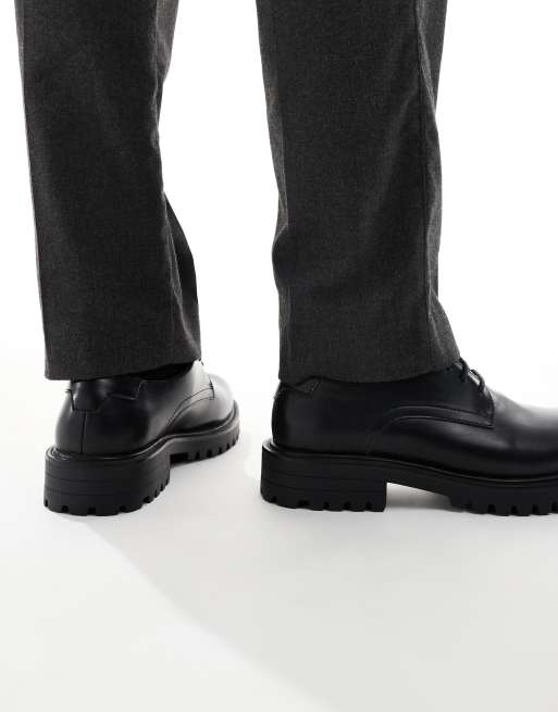 SEQWL Calvin chunky lace up derby in black, 3 of 4