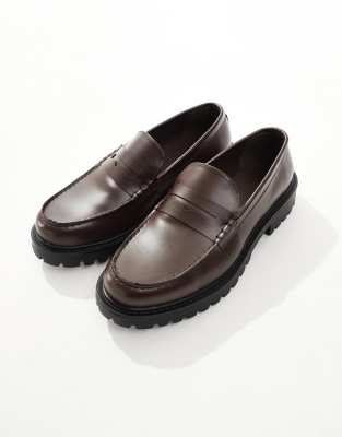 Seqwl Calvin Chunky Loafers In Brown