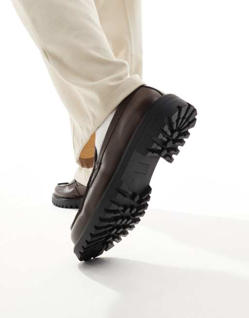 SEQWL Calvin chunky loafers in brown