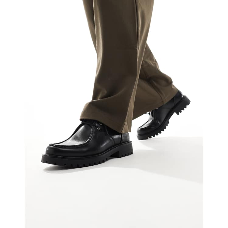 SEQWL Calvin lace up chunky shoes in black | ASOS