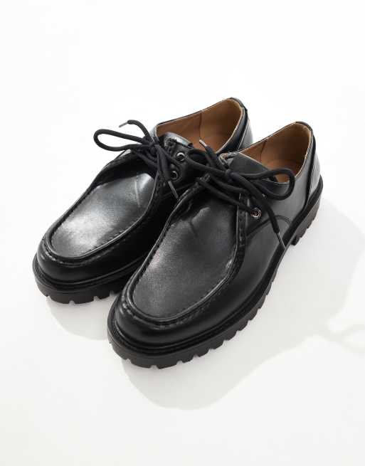 SEQWL Calvin lace up chunky shoes in black