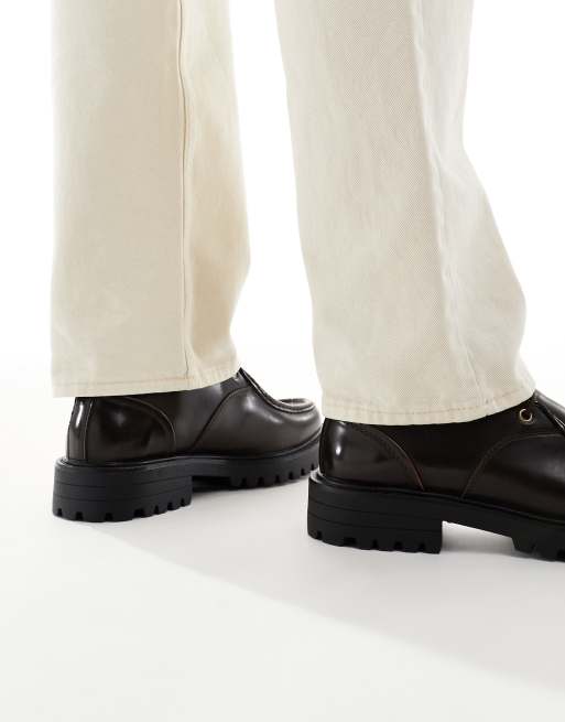 SEQWL Calvin lace up chunky shoes in burnished brown, 2 of 4