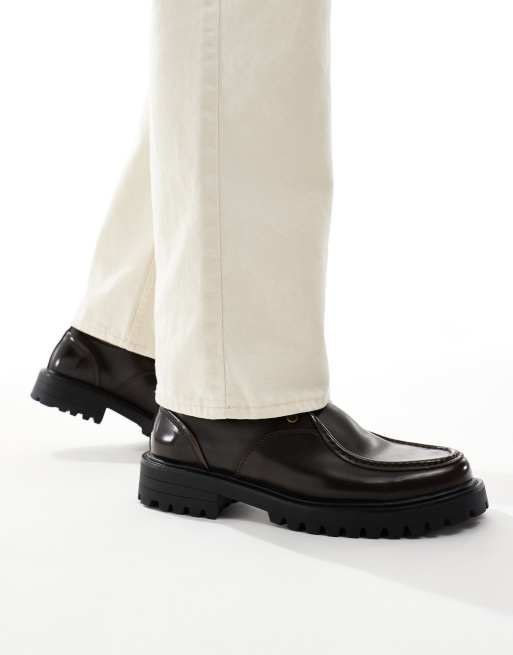 SEQWL Calvin lace up chunky shoes in burnished brown, 4 of 4