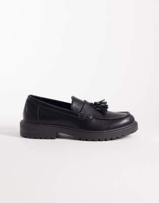  Calvin Pier tassel loafer in matt black PU