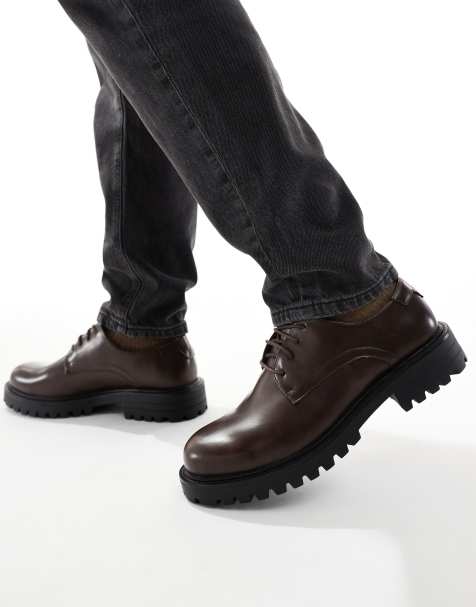 SEQWL - Calvin - Scarpe derby marroni stringate con suola spessa - view 1