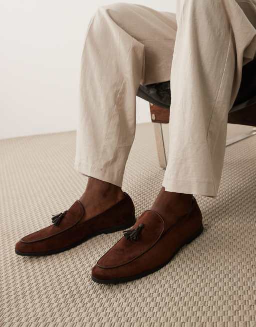 SEQWL - Charlie - Brune loafers i mikrofibermateriale med kvaster, 4 af 5