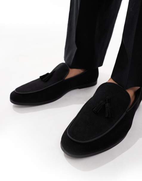 SEQWL – Charlie – Loafer in Schwarz aus Wildlederimitat mit Quaste - view 1