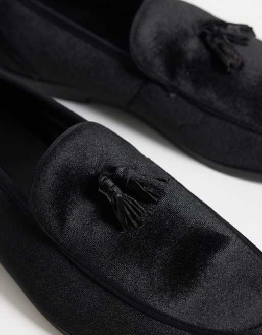 SEQWL Charlie Samt-Loafer mit Bommel in Schwarz, 3 von 5