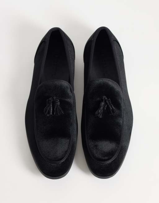 SEQWL Charlie Samt-Loafer mit Bommel in Schwarz, 4 von 5